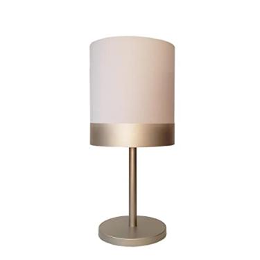 Imagem de Abajur Quarto Alumínio Cor Bronze Cúpula Crú 20x43