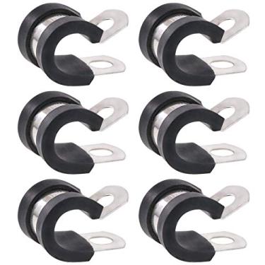 Imagem de Kit de braçadeira de cabo Keadic de 1,9 a 5 cm, de aço inoxidável, de borracha acolchoada, com braçadeiras isoladas de metal, cabo de tubo/conjunto de braçadeiras com caixa de armazenamento durável, 3/8" (10mm)