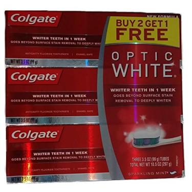 Imagem de Optic White Pasta De Dente Colgate, Menta Espumante, 3,5 Onças Pacote De 3
