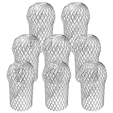 Imagem de EBaokuup Pacote com 8 protetores de calha – filtro de alumínio expansível de 8,8 cm, filtro de calha para coador de calha para evitar bloqueio de folhas, detritos