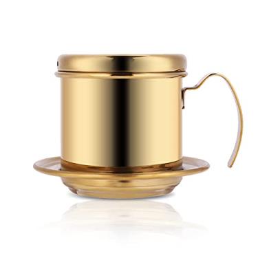 Imagem de Zopsc Copo de filtro de café de aço inoxidável infusor de filtro de café vietnamita para casa, Dourado, Moderno