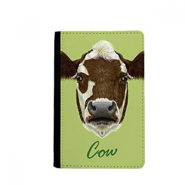 Imagem de Porta-passaporte marrom e branco de vaca leiteira doméstica animal notecase burse capa carteira porta-cartão, Multicolor