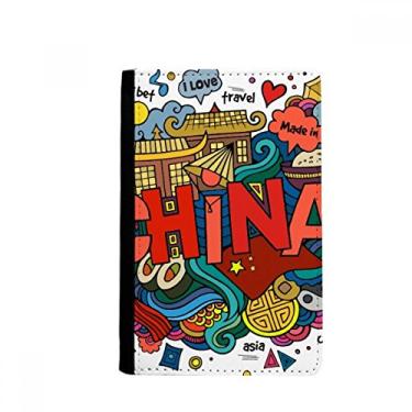 Imagem de Feito na China Ásia Chinesa Viagem Arte Passaporte Titular Notecase Burse Carteira Capa Cartão Bolsa, Multicolor