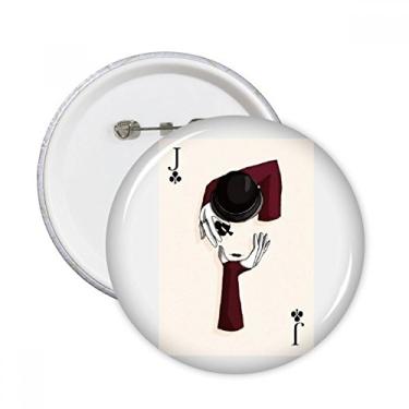 Imagem de Spade J Baralho Padrão Pinos Redondos Emblema Botão Decoração 5 peças