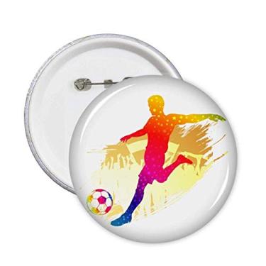 Imagem de Emblema para atletas de futebol atirando alfinetes empáticos com botão para decoração 5 peças