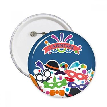 Imagem de Óculos cabeça chapéu feliz carnaval de Veneza alfinetes redondos emblema botão decoração acessório 5 peças