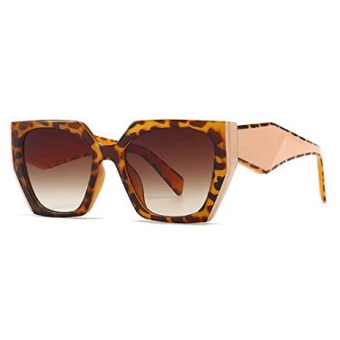 Imagem de Óculos de sol quadrados de polígono irregular de luxo para mulheres vintage gradiente olho de gato óculos de sol femininos tons de leopardo, 7, tamanho único