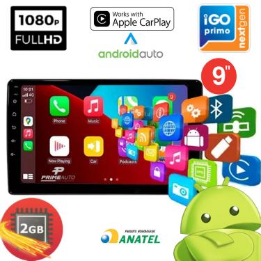 Imagem de Central Multimídia Android 9 Polegadas 2GB RAM 32GB Memória CarPlay Knup KP-RA910