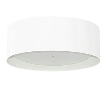 Imagem de Plafon Cilíndrico Cúpula em Duplo Tecido 60x25, Vivare Iluminação, Plafon3008 BRBR, Branco, Grande