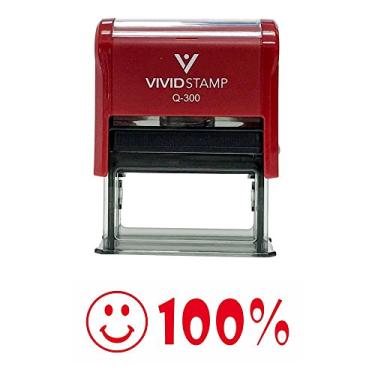 Imagem de Carimbo de borracha, para escritório, autotinta, 100% professor da Smile, Vermelho, 3/4" x 1-7/8" Large