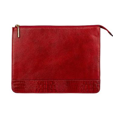 Imagem de Pasta envelope de couro liso Bruna - Vermelho