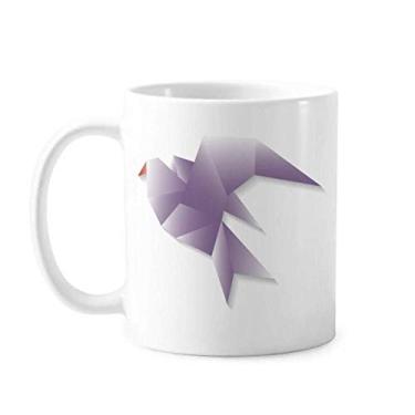 Imagem de Caneca geométrica abstrata com estampa de origami de pombo cerâmica xícara de porcelana café louça