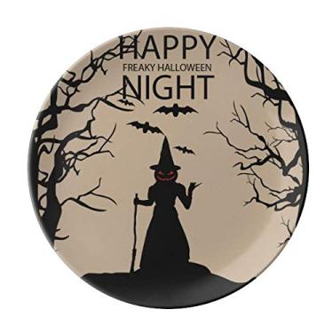Imagem de Night Ghost Fear Halloween Abóbora Prato Decorativo de Porcelana Salver Prato de Jantar