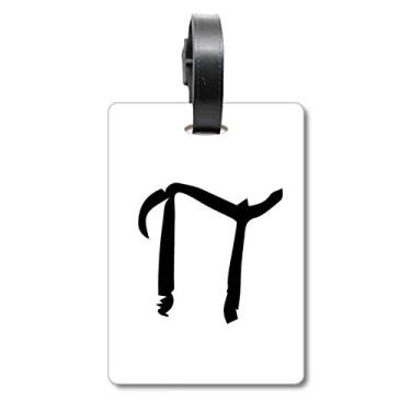 Imagem de Alfabeto Grego Pi Bolsa de Mala Preta Etiqueta de Bagagem Etiqueta para Bagagem