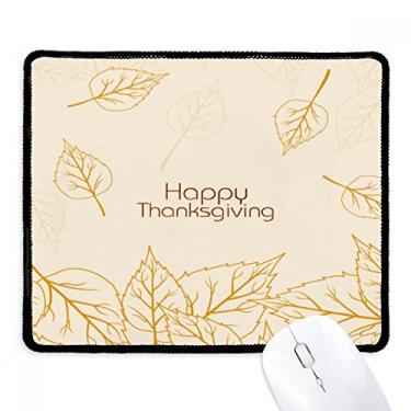 Imagem de Tapete de borracha para jogos com borda costurada para o dia de Ação de Graças da Leaf
