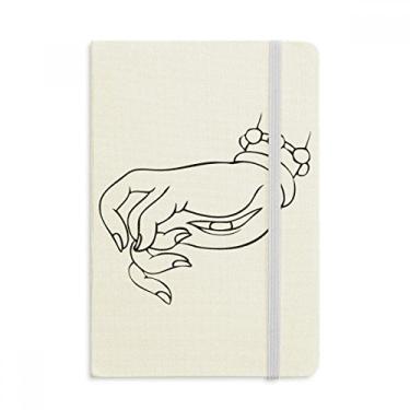 Imagem de Caderno Culture Hand Eye Line Desenho Padrão Oficial Tecido Rígido Diário Clássico