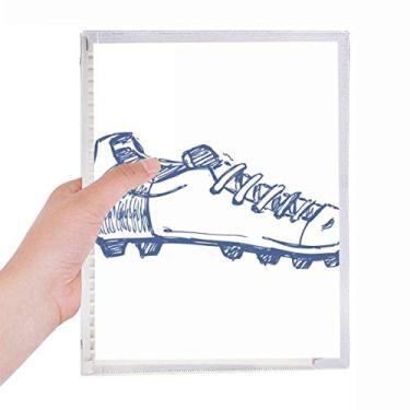 Imagem de Caderno de desenho animado de futebol azul com estampa de folhas soltas diário recarregável artigos de papelaria