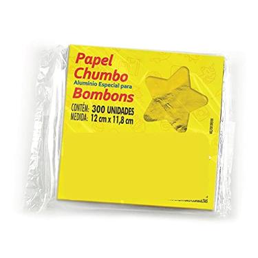 Imagem de Papel Chumbo Embalar Bombom 12x11,8cm - 300 Unidades (Ouro Brilhante)