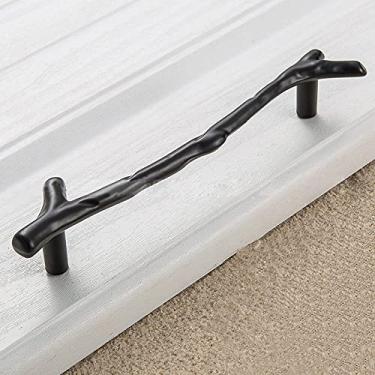 Imagem de Puxador de armário de galho de árvore retrô, cozinha, armário, gaveta, puxador, maçaneta, ferragem, 3, preto, 128 mm