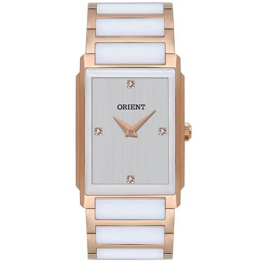 Imagem de Relógio de Pulso Orient Feminino Analógico Aço Inox Banhado Ouro Rosa Cerâmica LTSK0003 S1RB