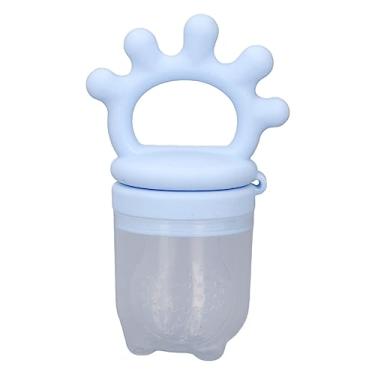 Imagem de Alimentador de Alimentos para Bebês de Silicone Flexível para Dentição Legumes Brinquedo para Alimentação de Frutas que Desenvolve a Visão, Olfato, Degustação e Tato (Azul claro)