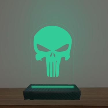 Imagem de Luminária Led 3d Caveira Abajur Luxo