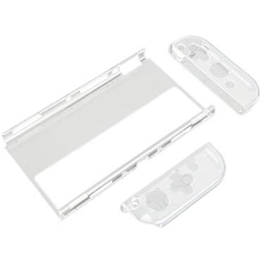 Imagem de Mxzzand Dobe Game Console Capa protetora 3 em 1 transparente para switch OLED host e para Joy Pad alça esquerda e direita