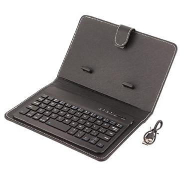 Imagem de Goshyda Capa flip para teclado Bluetooth sem fio para smartphone com suporte, universal para celular de 4,5 polegadas e 6,8 polegadas, para iOS/para Android/para (preto)