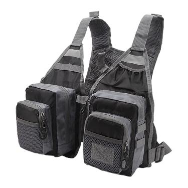 Imagem de Colete de Pesca Com Alça Ajustável, 8 Bolsos, Pacote de Colete de Pesca, Forro de Malha, Roupas Confortáveis, Tecido Oxford para Pesca (Preto)