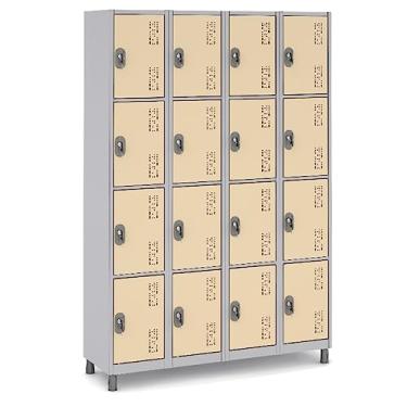 Imagem de Roupeiro Aço 16 Portas Guarda Volume C/Tranca Vestiario Cor:Creme
