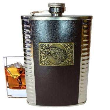 Imagem de Cantil de Bolso Inox Porta Bebida Whisky Vodca 9Oz 266Ml (Águia)