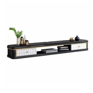 Imagem de Suporte de TV Armário de TV Luxo Montado na Parede Suporte de TV de Madeira Flutuante com Armário de Armazenamento, Suporte de TV para Quarto Sala de Estar, Suporte de Televisão Moderno, Suportes de