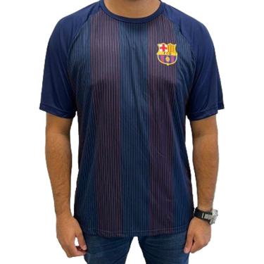 Imagem de Camiseta Barcelona Listrada Masculino - Marinho e Vermelho