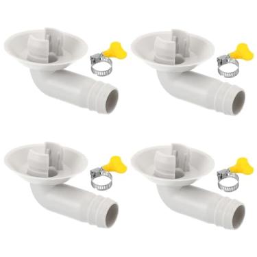 Imagem de PATIKIL Conector de mangueira de drenagem de ar condicionado de 18 mm, 4 peças de conector de drenagem universal com aro de grampo para torneira de unidade AC de janela mini-dividida, estilo branco 7