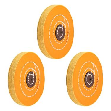Imagem de Roda de polimento Utoolmart de algodão com orifício de borda central de 4 mm de algodão grosso tratado com roda de polimento/polimento para polimento e polimento de metal, UT191107S-0039, 3pcs, 4inch 4mm hole