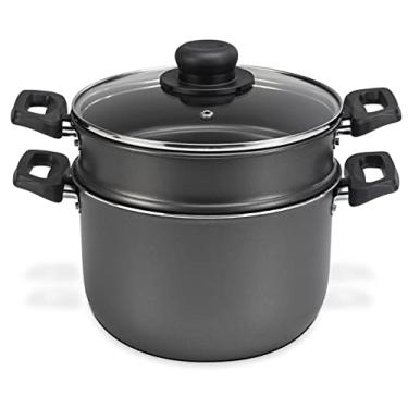 Imagem de Multiflon Cozi Vapor Cuscuzeira 16 Centímetros Aluminio Antiaderente Preto Linha Versátil Resistente Durável e Saudável