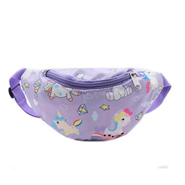 Imagem de Pochete infantil de dinossauro fofa, bolsa de cintura pequena, bolsa transversal para meninas e meninos, Roxo (grande, 26 x 15 x 7 cm), one size