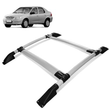 Imagem de Rack de Teto Bagageiro Prisma 2007 a 2012 Tubolar Prata