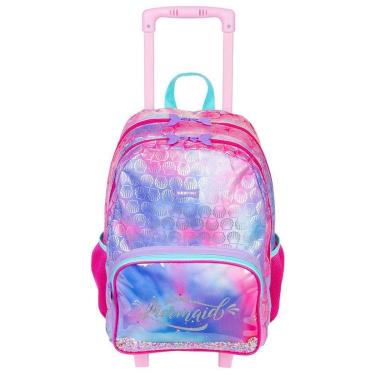 Imagem de Kit Mochila de Rodinha e Lancheira Sestini X Mermaid Rosa-Unissex
