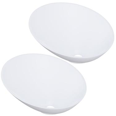 Imagem de Kit 02 Cubas de Apoio Meia Lua Para Banheiro Lavabo C01 BM38W Branco Matte Fosca - Lyam