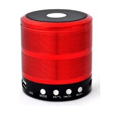Imagem de Mini Caixa De Som Portátil Speaker Ws-887 Vermelho - Knup