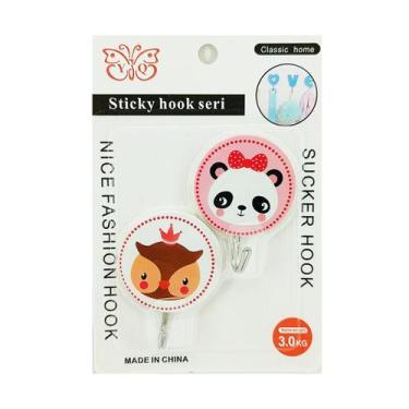 Imagem de Kit 2 Ganchos Animais Adesivos de Parede de Plástico 3kg - Aliança