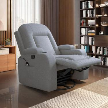 Imagem de Poltrona do Papai Reclinável Giratória e Balanço Sala de Cinema Crihs 