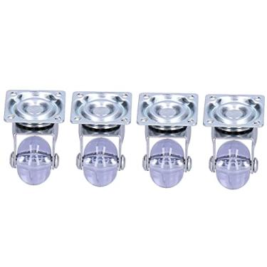 Imagem de Rodízio Giratório, Conjunto de 4 Rodas de Rodízio de 1,7, Rodízios para Serviço Pesado Com Freio, Rodízios Com Travamento Sem Ruído Com Rodas de Poliuretano, Rodízios de Placa