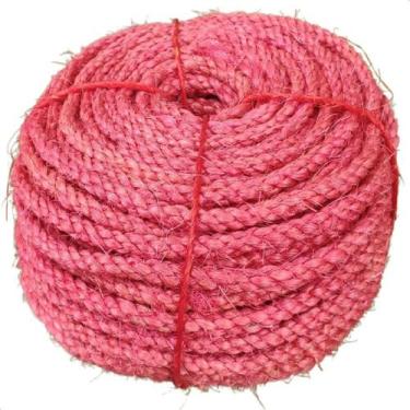 Imagem de Corda de sisal 25 metros 6,5mm cor rosa artesanato - Sisalândia
