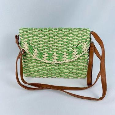 Imagem de Bolsa Feminina Tiracolo Transversal De Palha Moda Praia Verão - LF, Ve