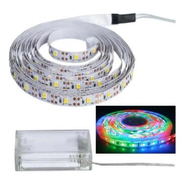 Imagem de 10 Fita Super Led 2m Metros Sem Fio 120 Leds Decoração Pilha - Inter, 