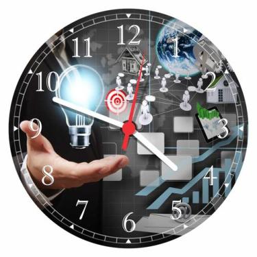 Imagem de Relógio De Parede Marketing Boas Ideias Negócios  - Vital Quadros
