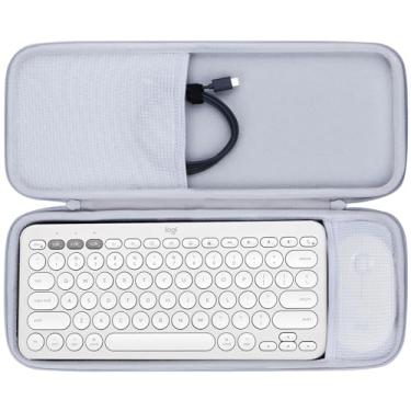 Imagem de Lebakort Capa rígida compatível com Logitech Pebble Keys 2 Combo K380s K380 teclado sem fio + combo M350 Pebble Mouse (capa branca)
