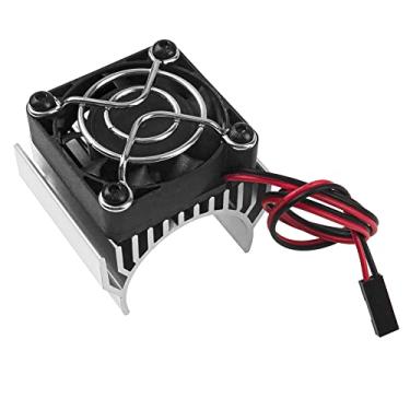 Imagem de Vgoohobby Dissipador de calor de motor RC de liga de alumínio com ventilador de resfriamento de 5V para dissipador de calor de motor elétrico de tamanho 550 540 compatível com Traxxas Tamiya Redcat HPI Wltoys HSP Losi RC 1/10 carro caminhão rastreador (prata)